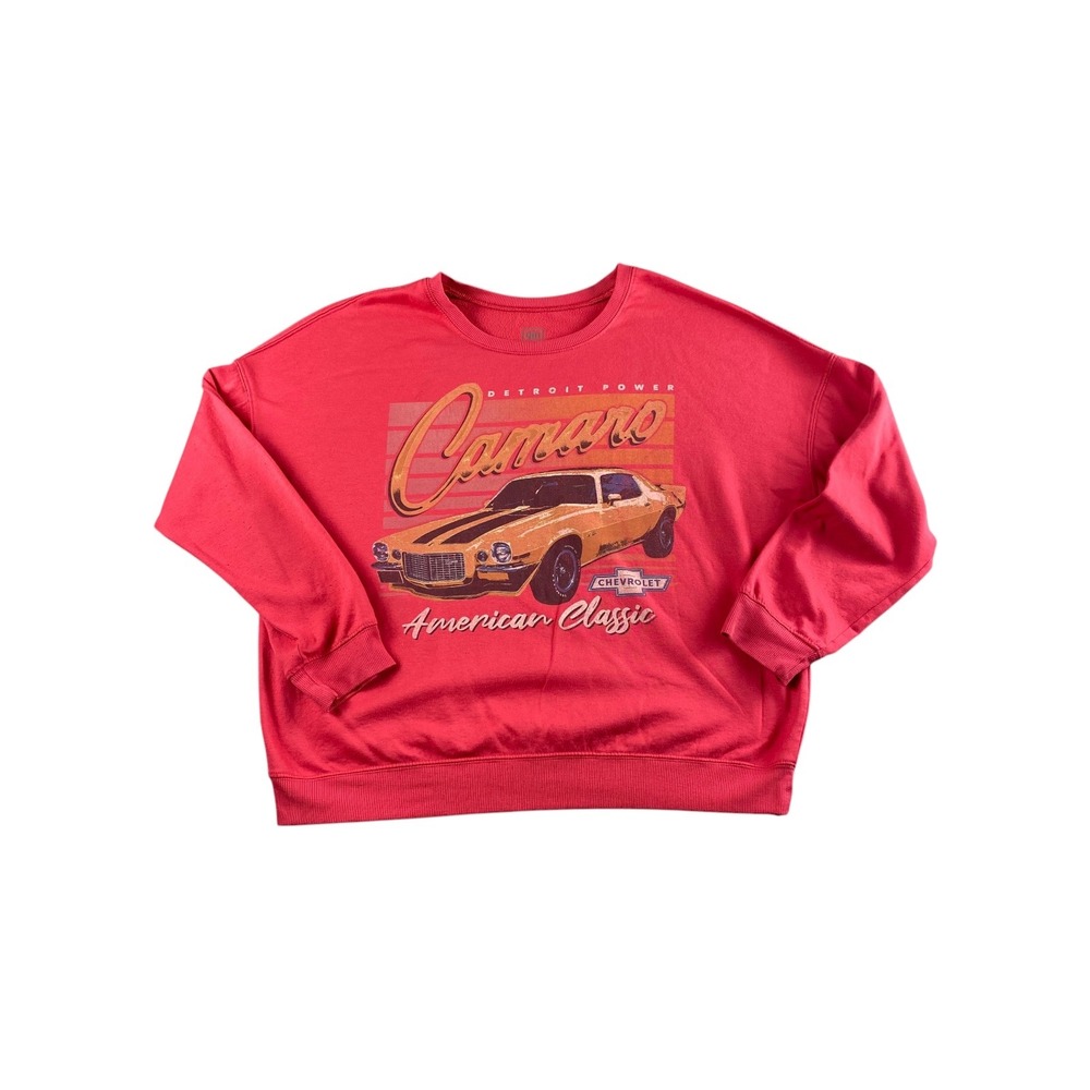 GM Detroit Power Camaro American Classic Graphic Sweatshirt Red‎ XL